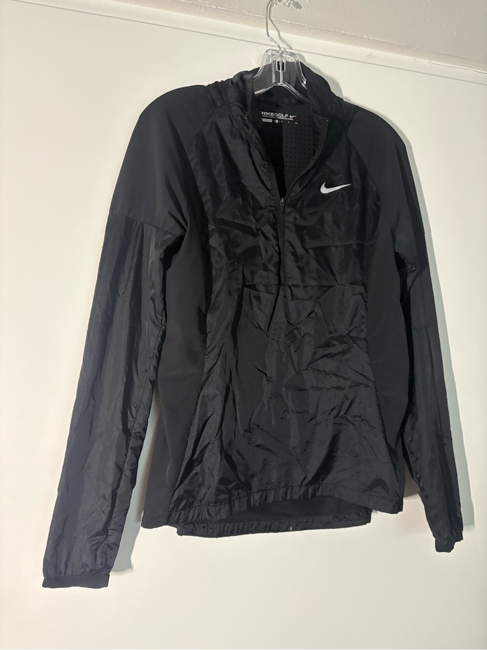 Nike Golf Black Lightweight Quarterzip Jacket w/ Zipper Pockets